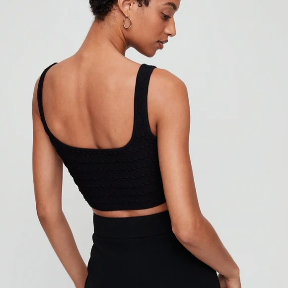 Textured Babaton Sculpt Knit Cropped Tank - Picture 6 of 11